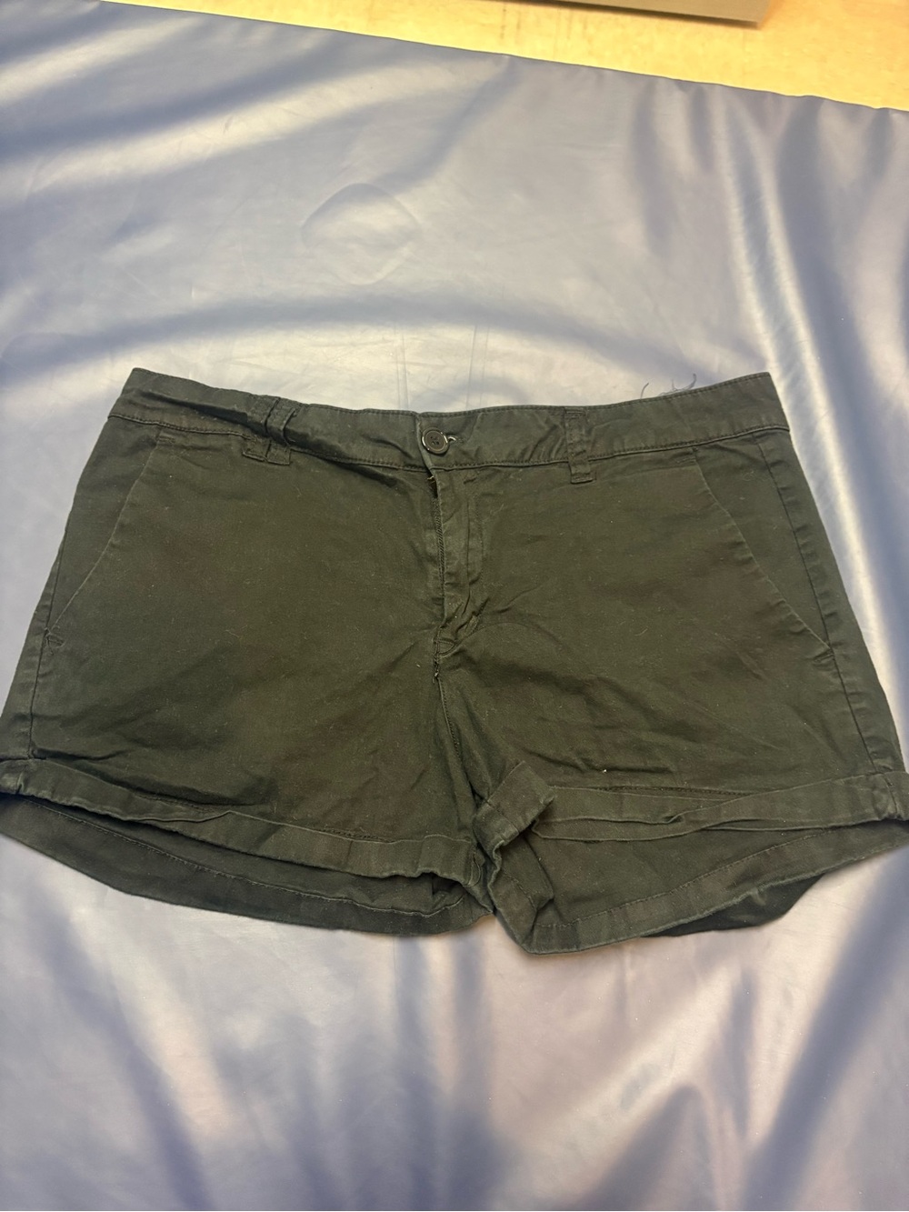 Ambiance Black Casual Cotton Jean Shorts